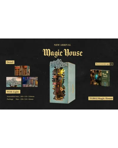 Puzzle 3D Cotor de carte DIY Casa magica, RoLife, 216 piese