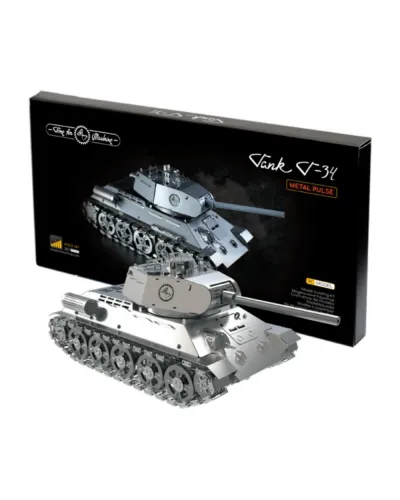 Puzzle Mecanic 3D din metal, Time For Machine, Model radiocontrolat, Tank T-34, 356 piese