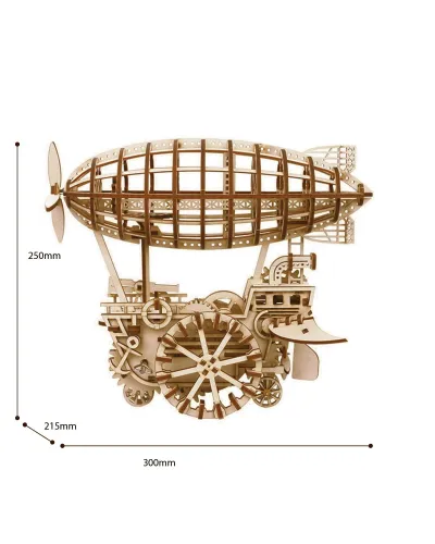 Puzzle 3D Airship, ROKR, Lemn, 349 piese