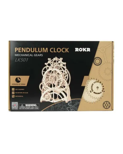 Puzzle 3D Pendulum Clock, ROKR, Lemn, 170 Piese