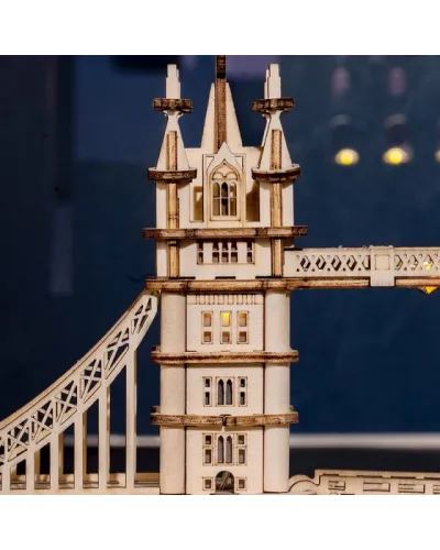 Puzzle 3D Tower Bridge, RoLife, Lemn, 113 piese