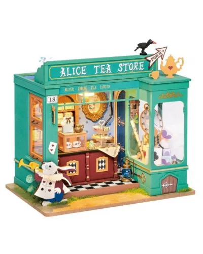 Puzzle 3D Minicasuta DIY Alice's Tea Store, Rolife, 136 piese
