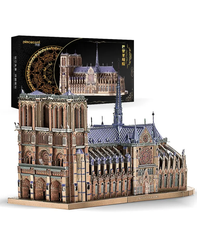 Puzzle 3D Piececool, Notre-Dame de Paris, Metal, 382 piese