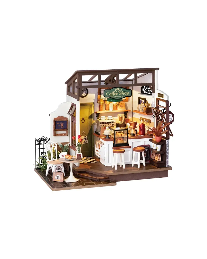 Puzzle 3D, Minicasuta DIY, Coffee Shop, Rolife, 183 piese