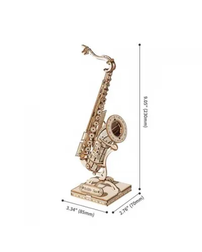 Puzzle 3D Saxophone, RoLife, Lemn, 136 piese